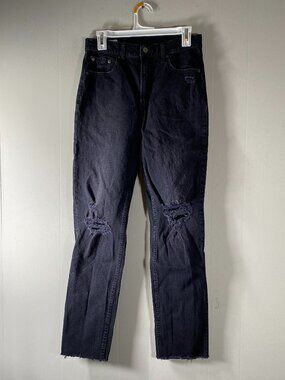 GAP Women's Cheeky Straight Leg Jeans Tall— Dark Wash Black